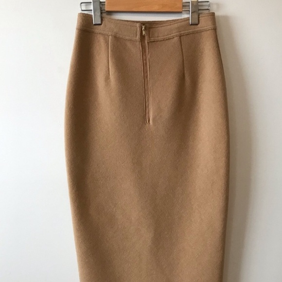 CARAMEL SELF PORTRAIT MID-CALF SKIRT WITH SLIT IN FRONT SIZE 6 - Picture 2 of 8